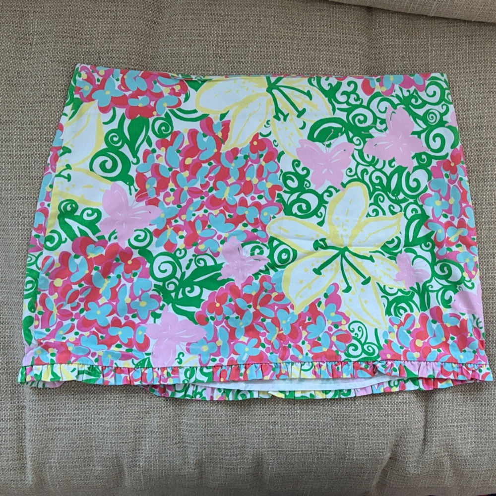Lilly Pulitzer Floral Mini Skirt - Pink, Green, Yellow
